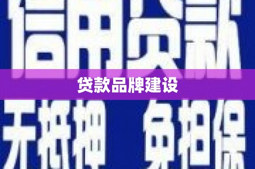 响水贷款品牌建设