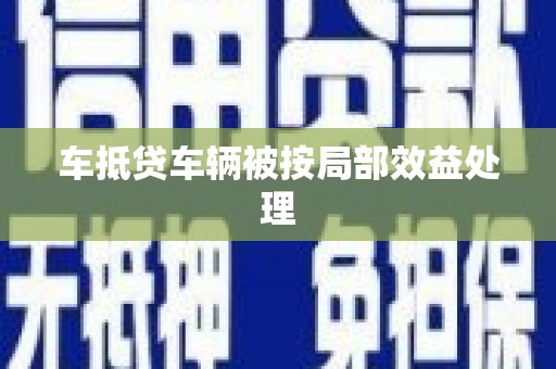 宁陵车抵贷车辆被按局部效益处理