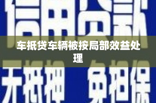巴楚车抵贷车辆被按局部效益处理
