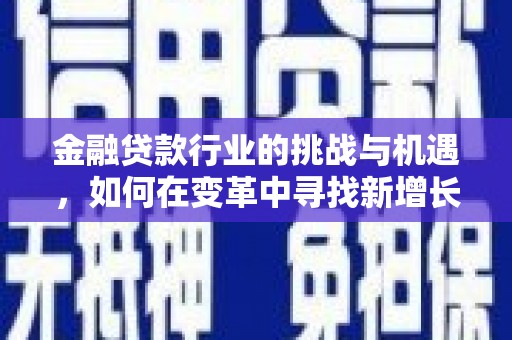 信阳金融贷款行业的挑战与机遇，如何在变革中寻找新增长点
