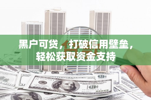 金口河黑户可贷，打破信用壁垒，轻松获取资金支持