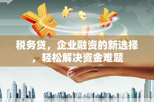 苏澳税务贷，企业融资的新选择，轻松解决资金难题