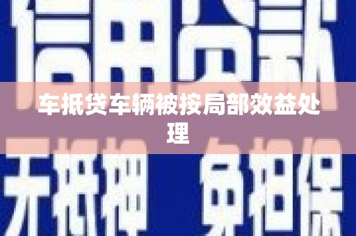 盐水车抵贷车辆被按局部效益处理