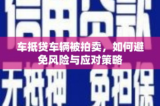 宁陵车抵贷车辆被拍卖，如何避免风险与应对策略