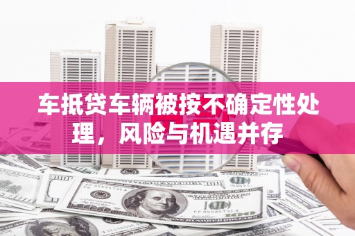 海西车抵贷车辆被按不确定性处理，风险与机遇并存