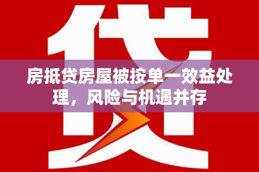 莲都房抵贷房屋被按单一效益处理，风险与机遇并存