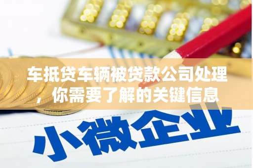 临桂车抵贷车辆被贷款公司处理，你需要了解的关键信息