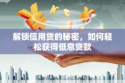 三河解锁信用贷的秘密，如何轻松获得低息贷款