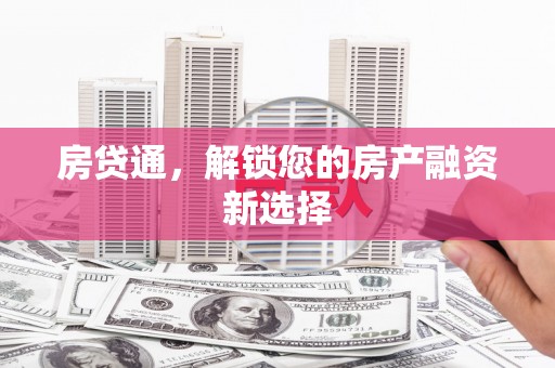 大名房贷通，解锁您的房产融资新选择