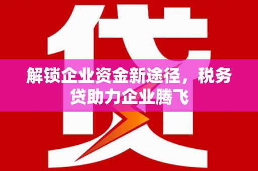 泸州解锁企业资金新途径，税务贷助力企业腾飞