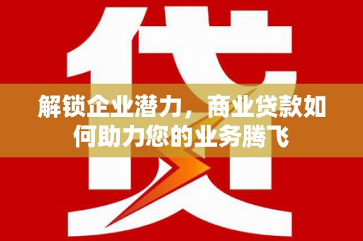 泸州解锁企业潜力，商业贷款如何助力您的业务腾飞