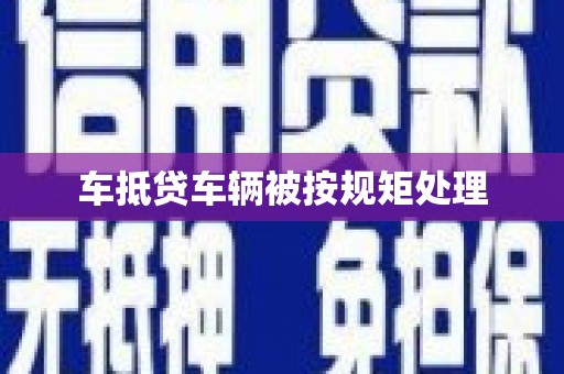 宁明车抵贷车辆被按规矩处理