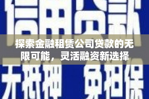 南港探索金融租赁公司贷款的无限可能，灵活融资新选择