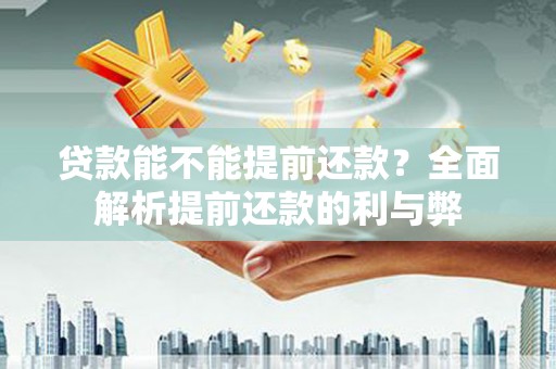 寿丰贷款能不能提前还款？全面解析提前还款的利与弊