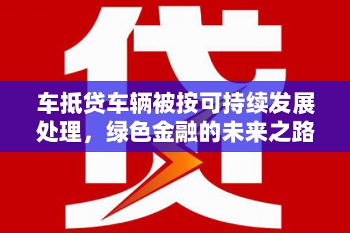 西秀车抵贷车辆被按可持续发展处理，绿色金融的未来之路
