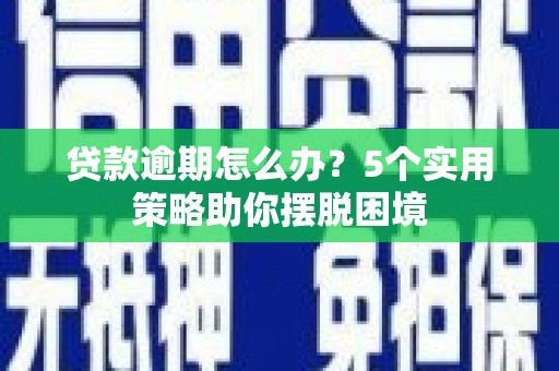 白云贷款逾期怎么办？5个实用策略助你摆脱困境