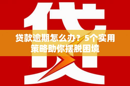 美溪贷款逾期怎么办？5个实用策略助你摆脱困境