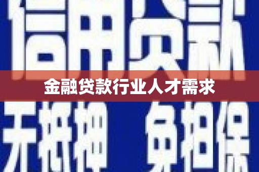 翔安金融贷款行业人才需求