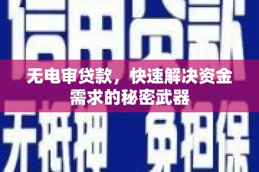 湾里无电审贷款，快速解决资金需求的秘密武器