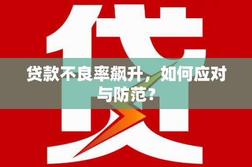 分宜贷款不良率飙升，如何应对与防范？