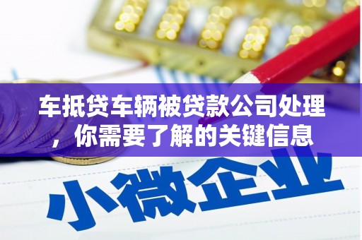 泸定车抵贷车辆被贷款公司处理，你需要了解的关键信息