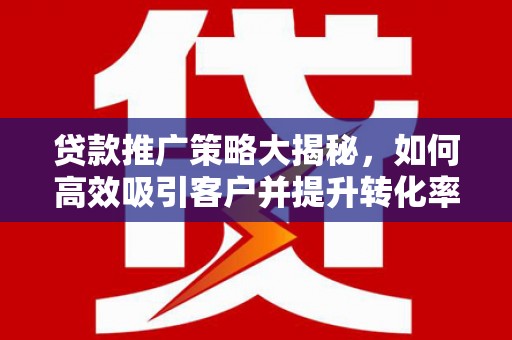 瑞安贷款推广策略大揭秘，如何高效吸引客户并提升转化率