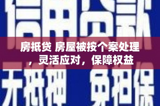 海原房抵贷 房屋被按个案处理，灵活应对，保障权益