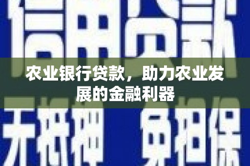 克山农业银行贷款，助力农业发展的金融利器