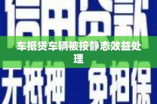 旺苍车抵贷车辆被按静态效益处理