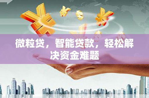 朝天微粒贷，智能贷款，轻松解决资金难题