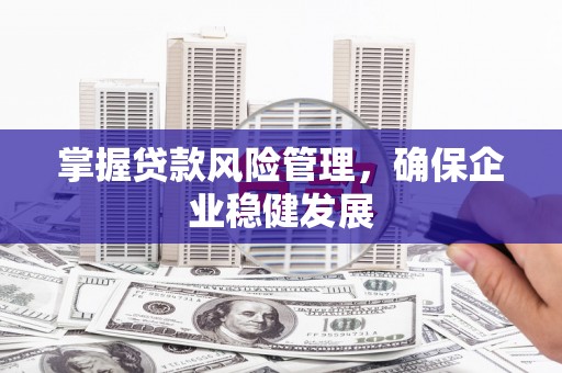 宣城掌握贷款风险管理，确保企业稳健发展