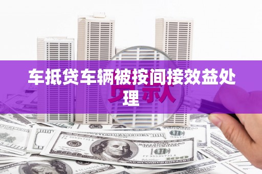 南雄车抵贷车辆被按间接效益处理