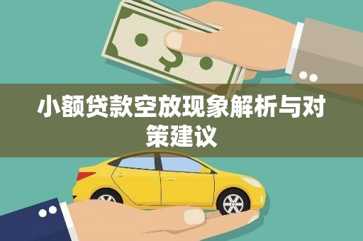 福安小额贷款空放现象解析与对策建议